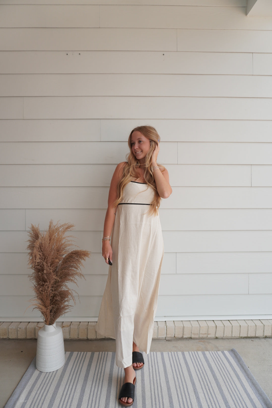 Seaside Contrast Maxi Dress