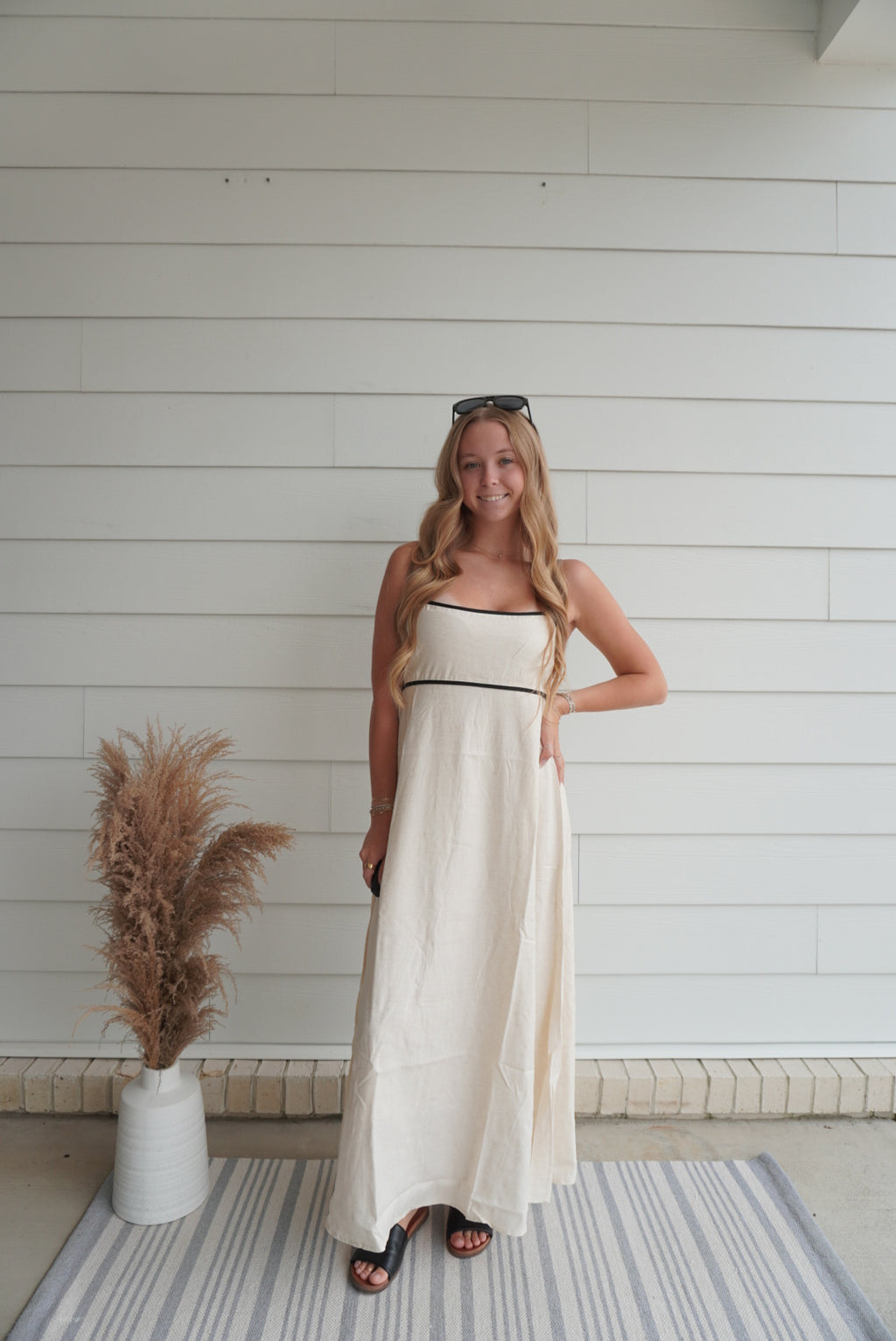 Seaside Contrast Maxi Dress