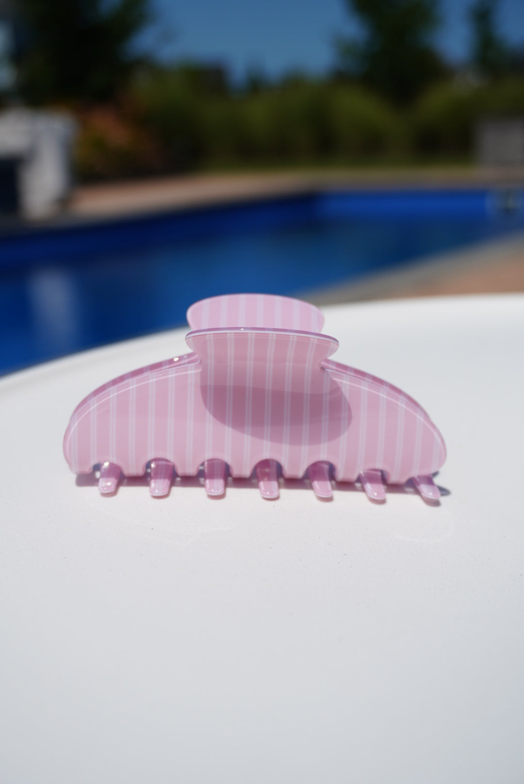Pink Stripe Claw Clip
