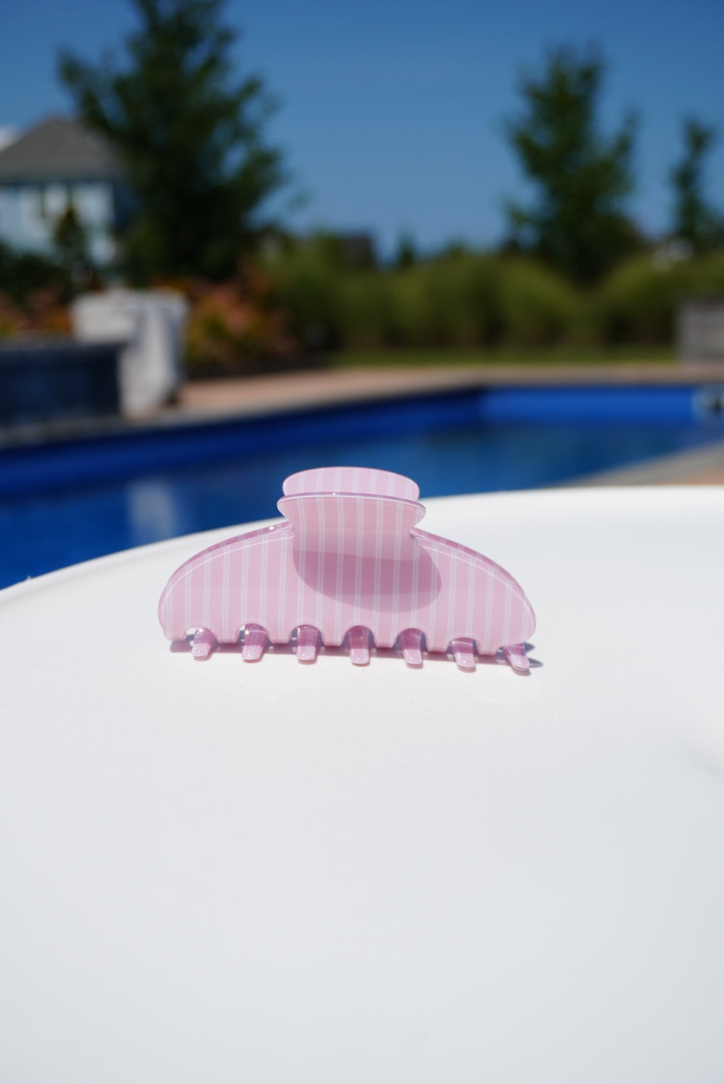 Pink Stripe Claw Clip