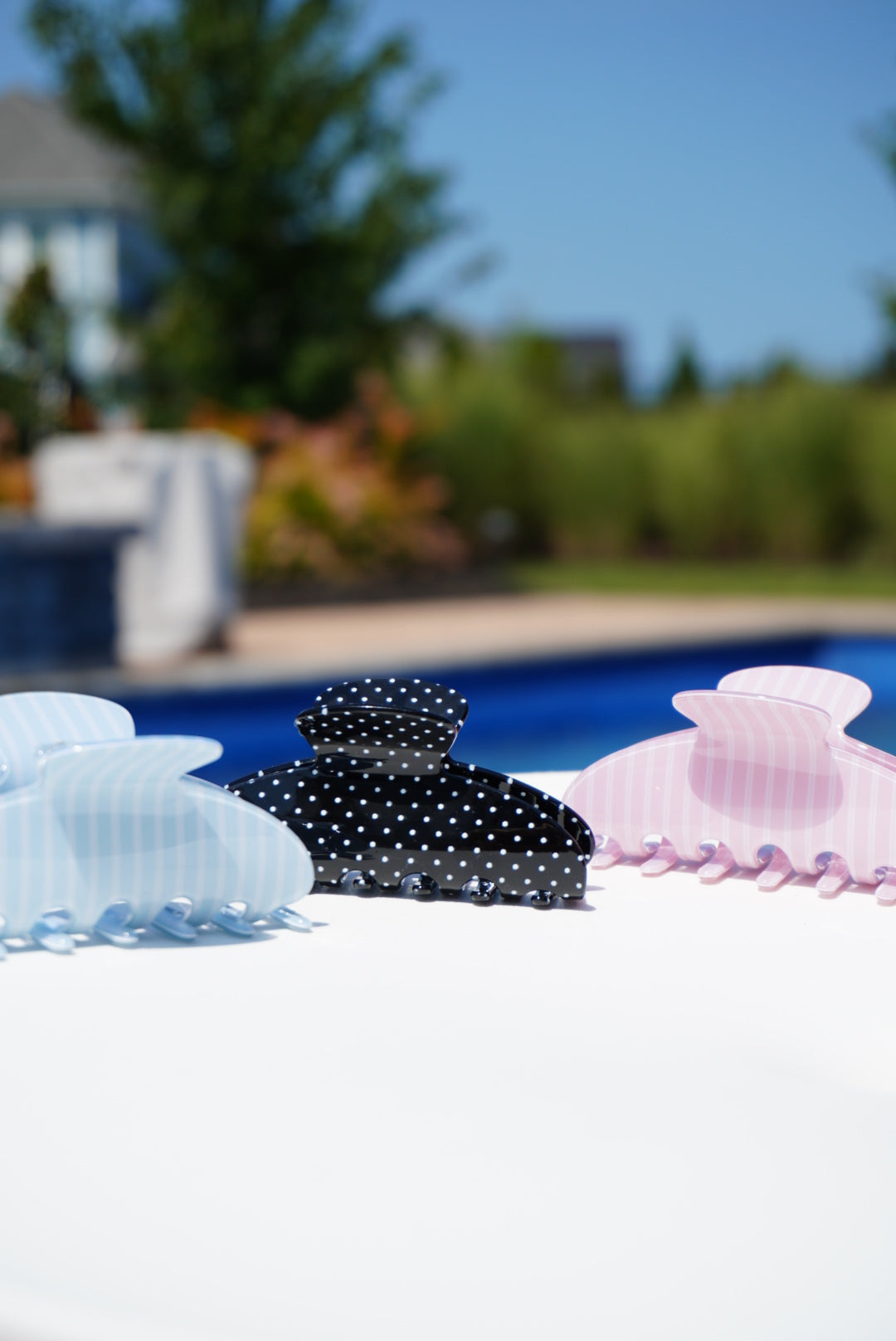 Pink Stripe Claw Clip